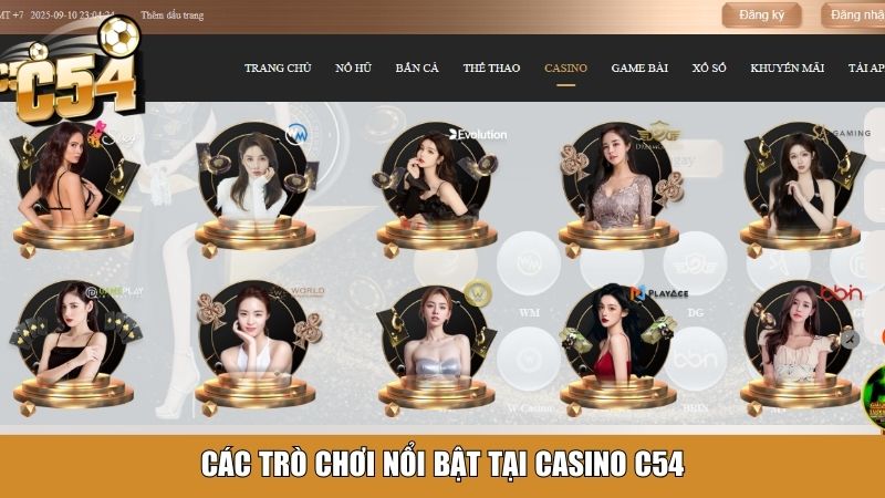 Các trò chơi nổi bật tại Casino C54