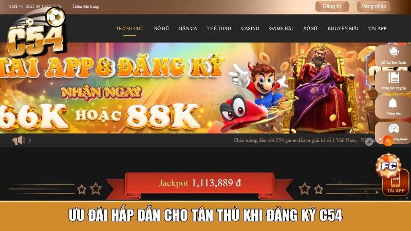 Ưu đãi hấp dẫn cho tân thủ khi đăng ký C54